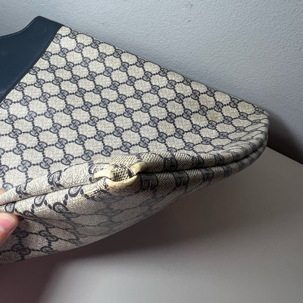 Authentic Vintage Gucci GG Blue‎ Monogram Handbag - Picture 11 of 12